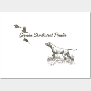 German Shorthaired Pointer hunting Posters and Art